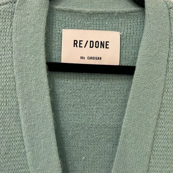 RE/DONE 90s Oversized 90s V-Neck Cardigan Spearmint- Size Small - Picture 6 of 12